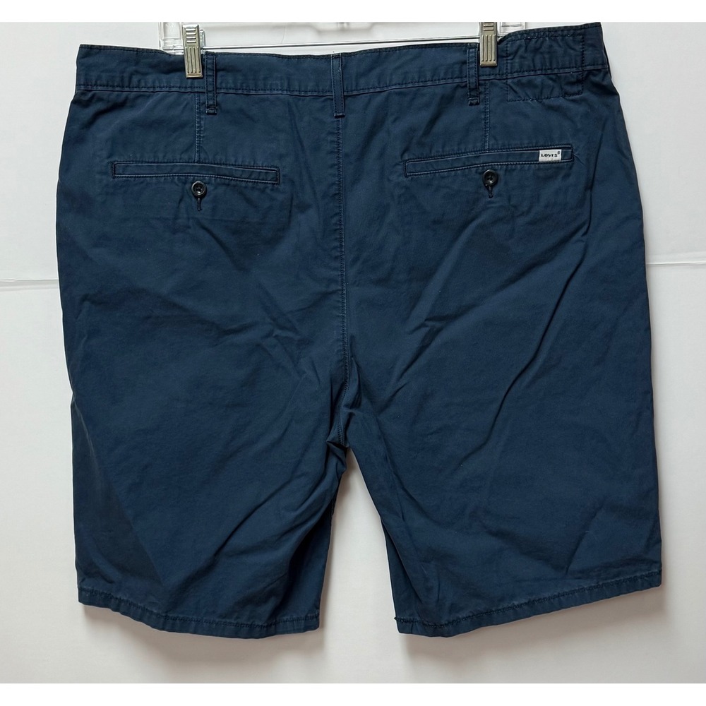 Levis Cotton Navy Flat Front Men's 40 Bermuda Shorts Preppy Casual Golf Academia - Picture 2 of 8